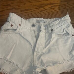 Zara Women's White Jean Shorts